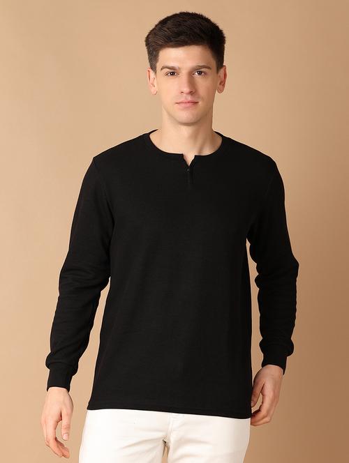 men black solid t-shirt - 21492867 - Standard Image - 0