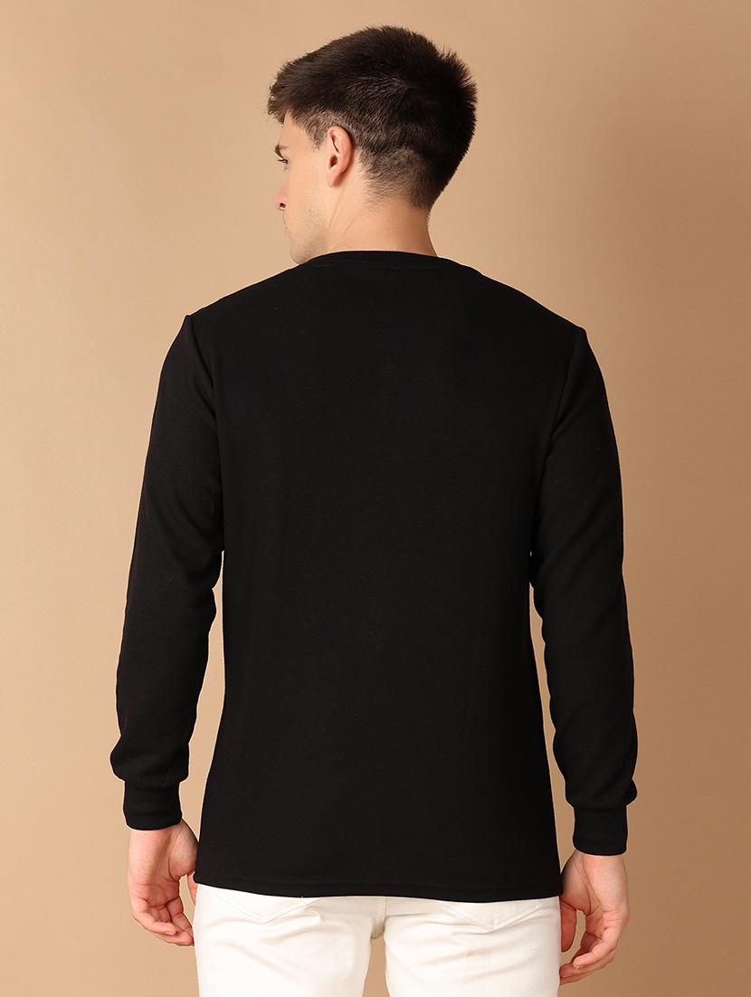 men black solid t-shirt - 21492867 - Standard Image - 2