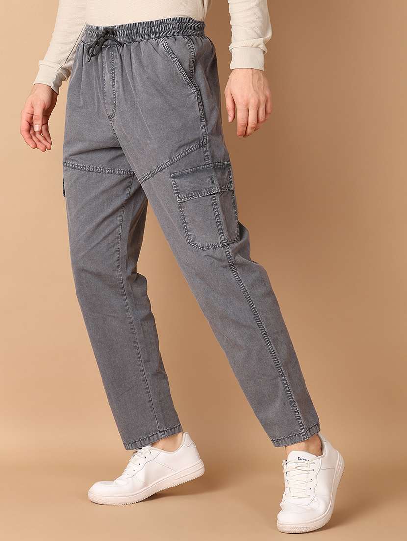 men mid rise solid cargo - 21492911 - Standard Image - 2