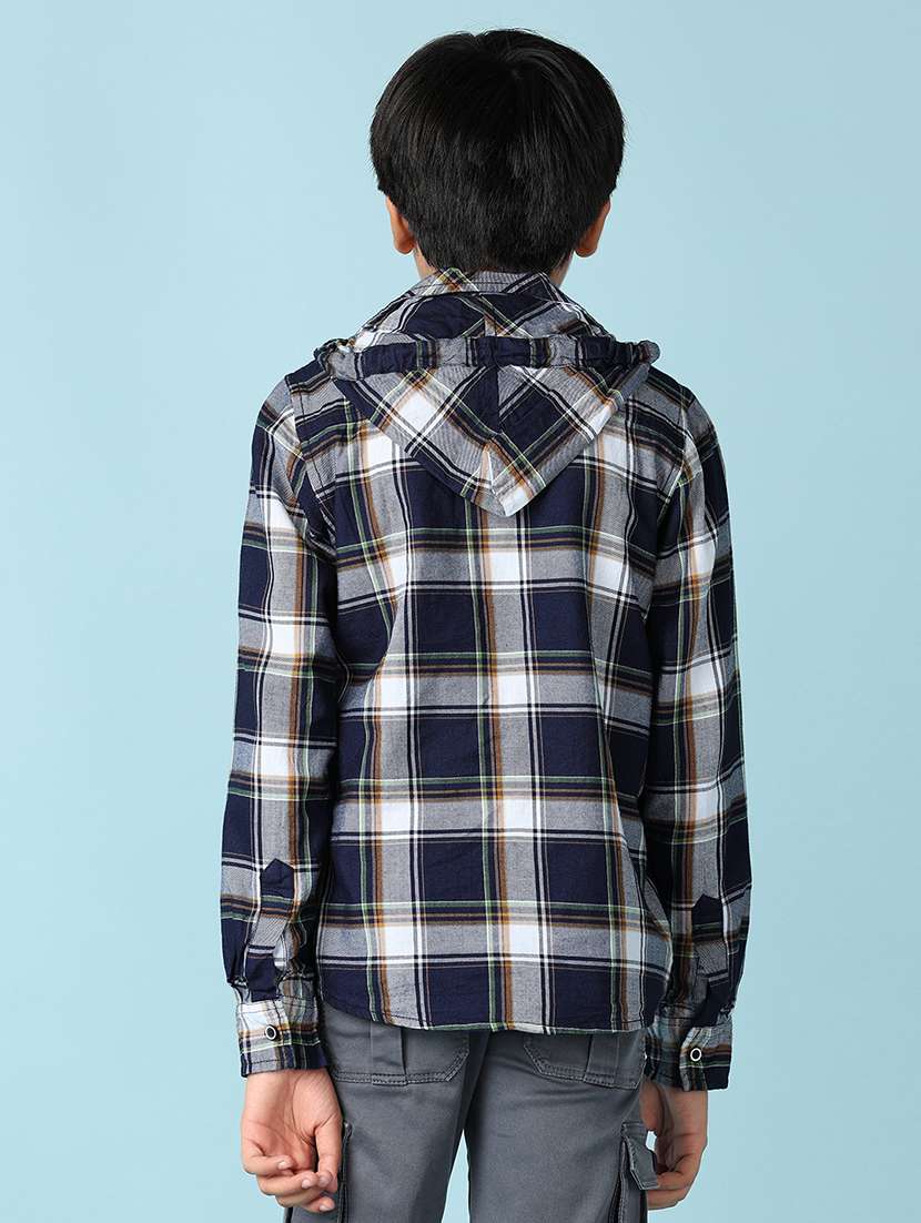 boys blue checks shirt - 21492966 - Standard Image - 2