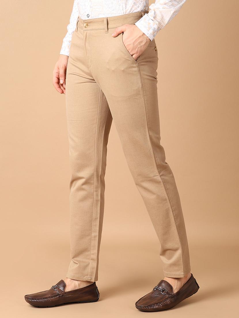 men solids flat front chinos trouser - 21492983 - Standard Image - 2