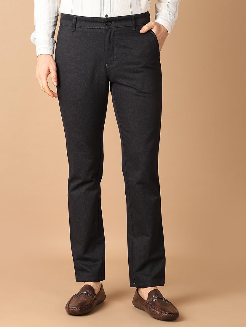 men solids flat front chinos trouser