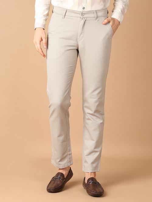 men solids flat front chinos trouser - 21492991 - Standard Image - 0