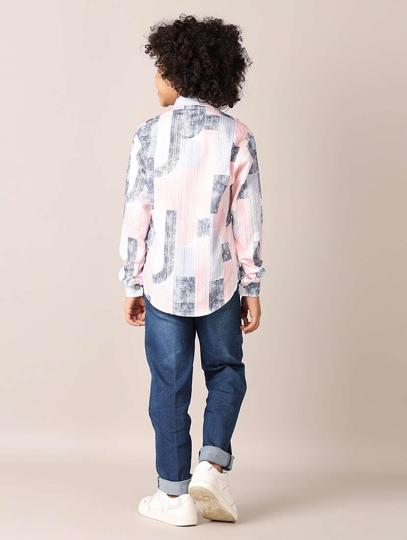 boys printed long sleeves shirt & jeans set - 21492993 -  Standard Image - 2