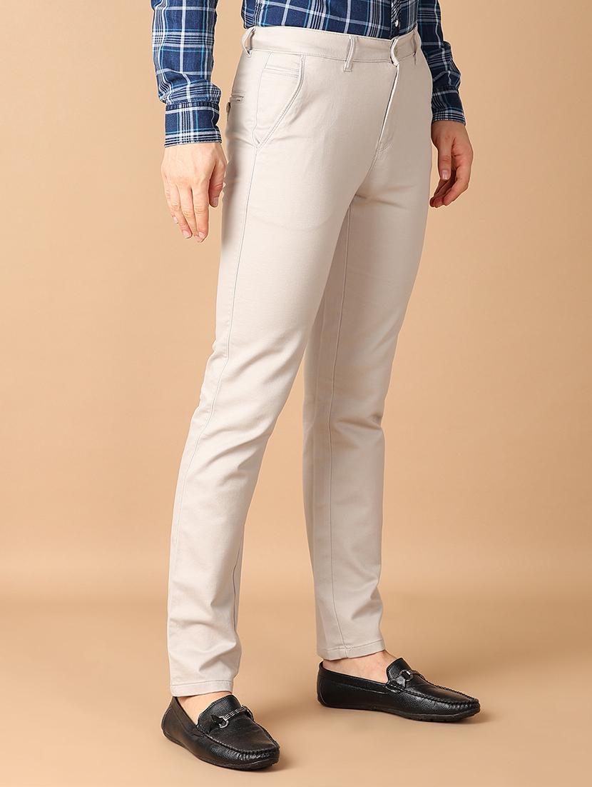 men solids flat front chinos trousers - 21493132 - Standard Image - 2