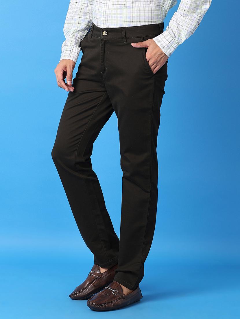 men solids flat front chinos trousers - 21493139 - Standard Image - 2
