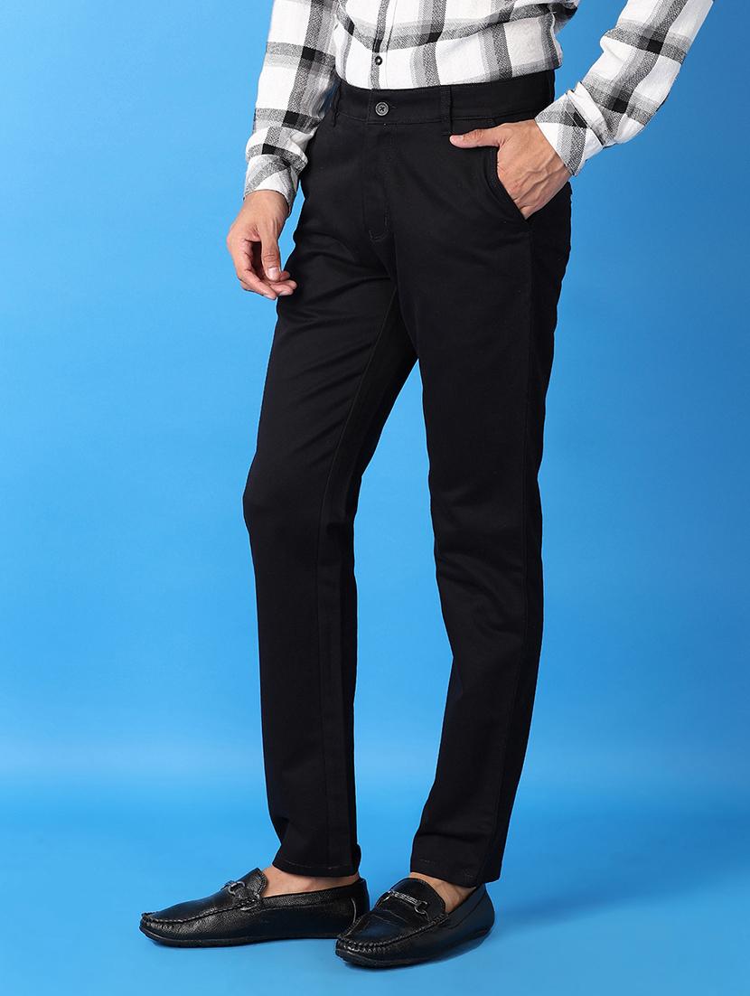 men solids flat front chinos trousers - 21493143 - Standard Image - 2