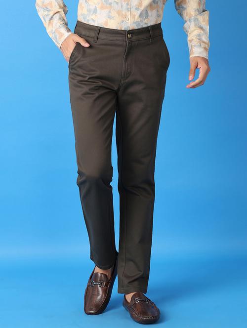 men solids flat front chinos trousers - 21493145 -  Standard Image - 0