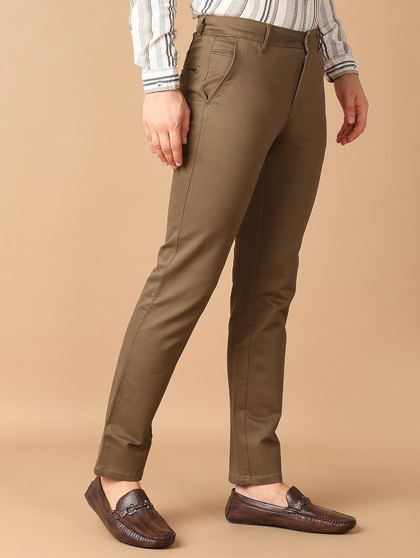 men solids flat front chinos trousers - 21493146 - Standard Image - 2