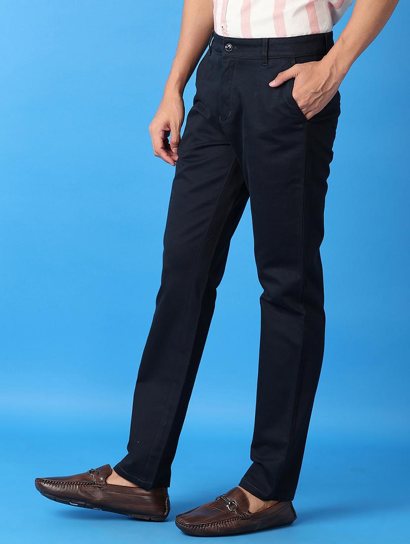 men solids flat front chinos trousers - 21493149 - Standard Image - 2