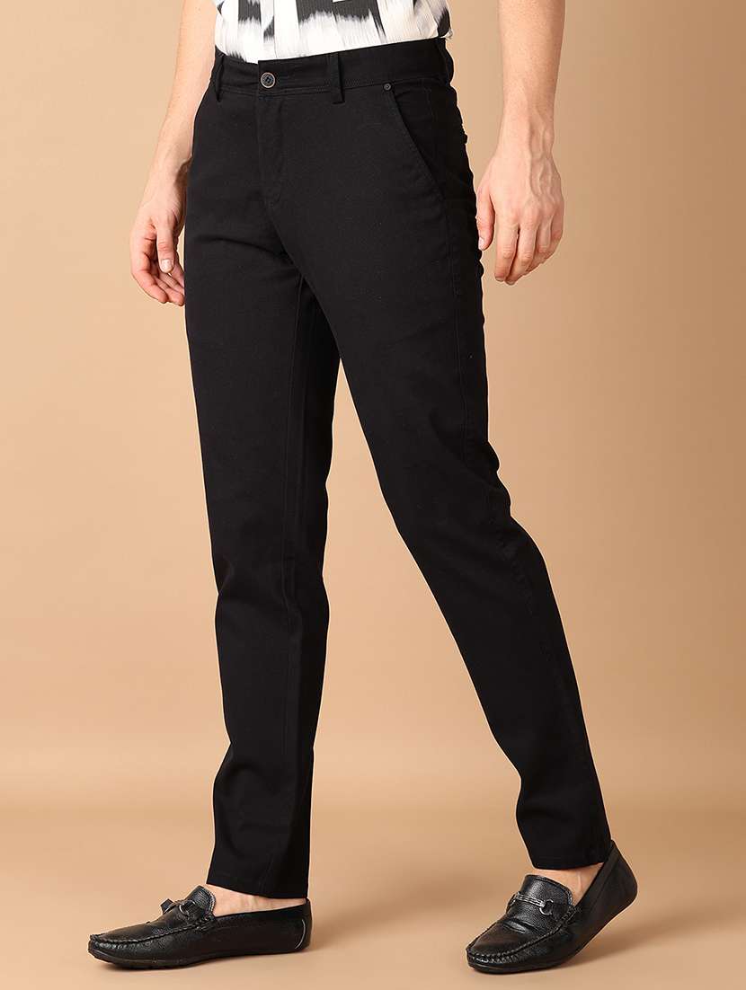men solids flat front chinos trousers - 21493179 -  Standard Image - 2
