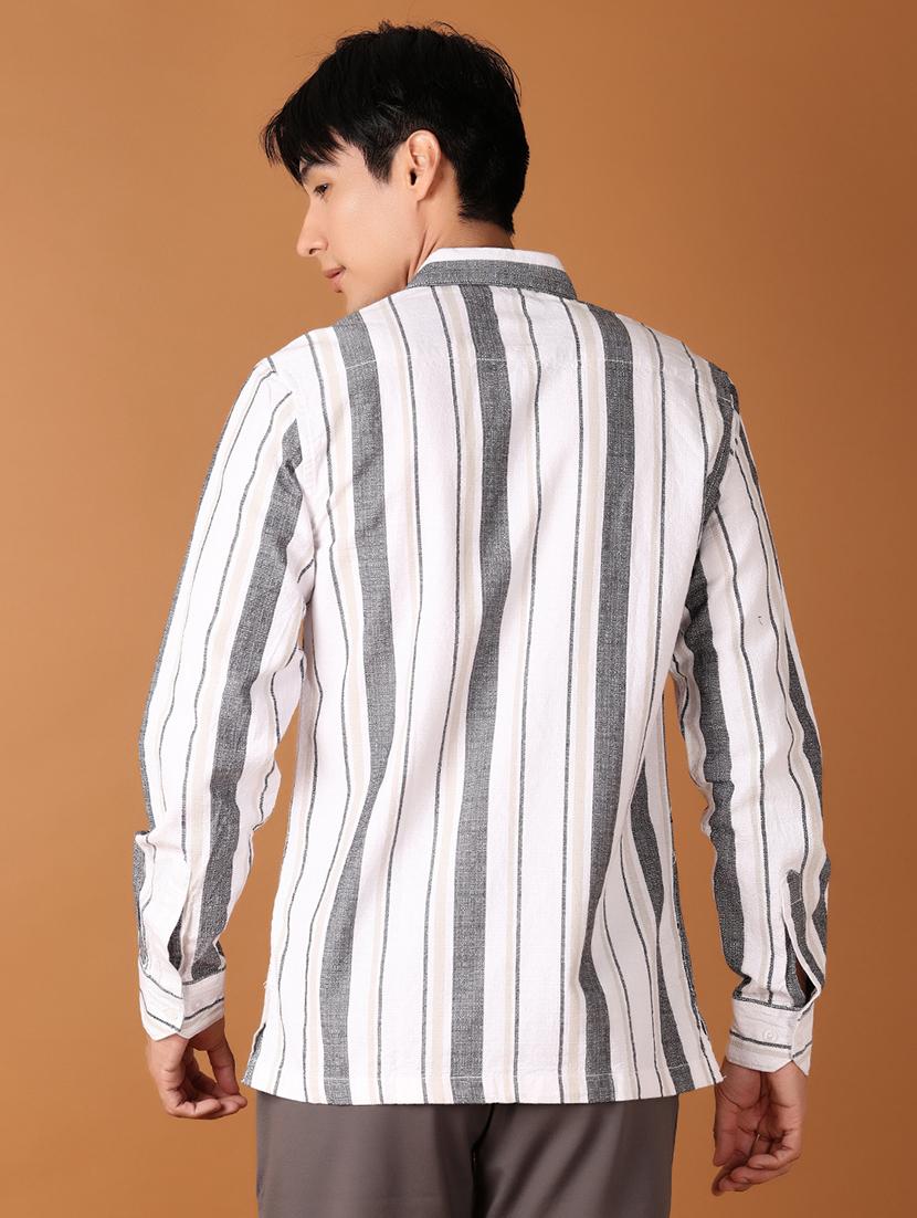 men collared stripes casual shirt - 21493226 - Standard Image - 2