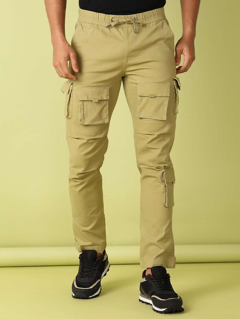 men mid rise solid cargo
