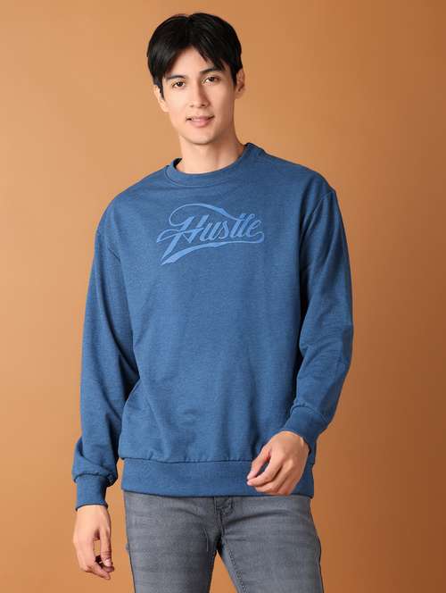 men long sleeve chest printed sweatshirt