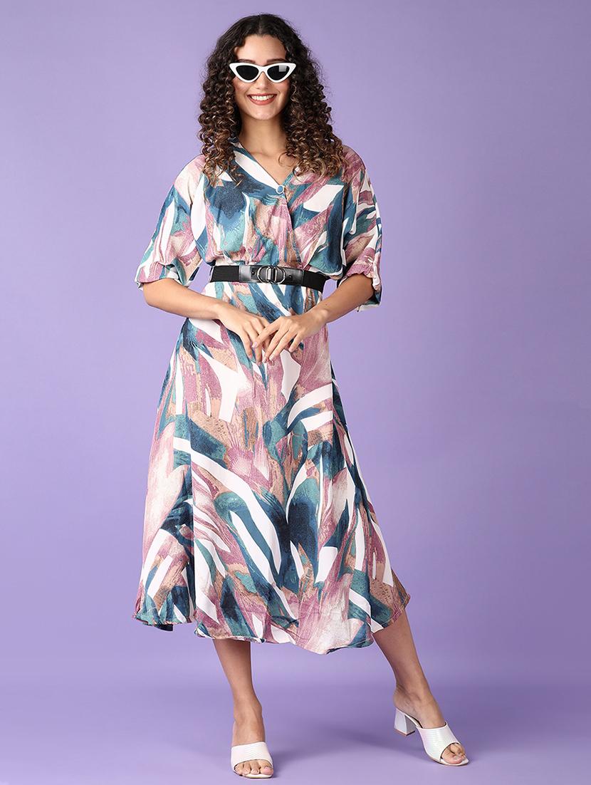 women printed a-line dress - 21493293 -  Zoom Image - 0