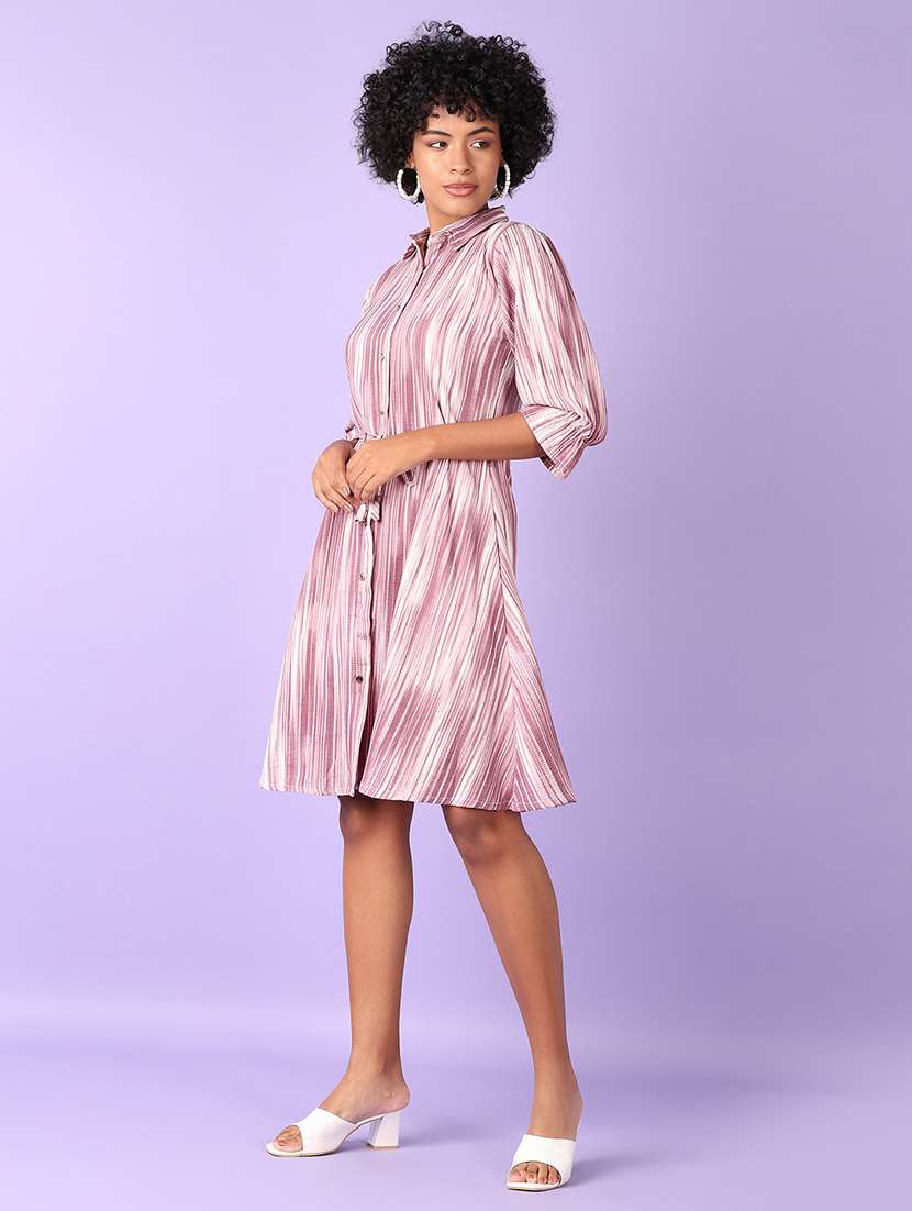 women printed cotton a-line shirt dress - 21493483 -  Standard Image - 2