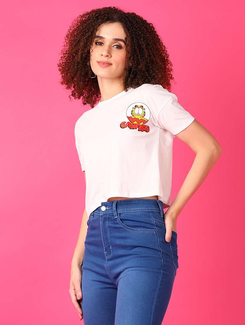 women round neck front & back print t-shirt - 21493496 -  Standard Image - 2