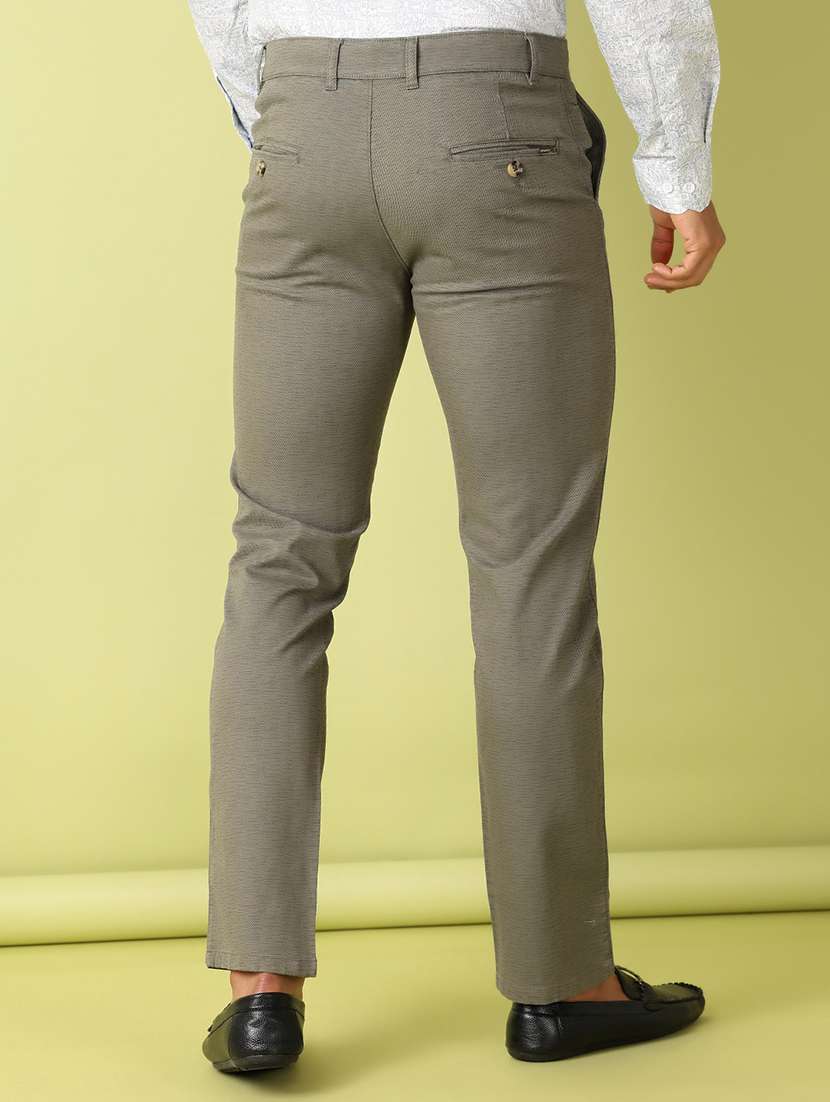men printed flat front slim fit trouser - 21493513 -  Standard Image - 2