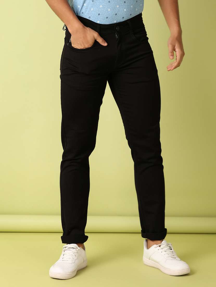 men solid slim fit jeans
