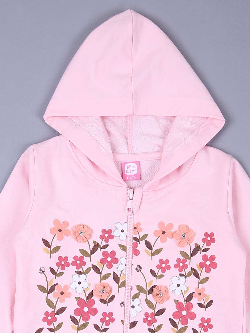 girls floral printed sweatshirt & joggers full length set - 21493640 -  Standard Image - 2