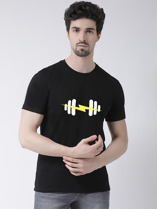 men round neck chest print t-shirt - 21493916 - Standard Image - 0