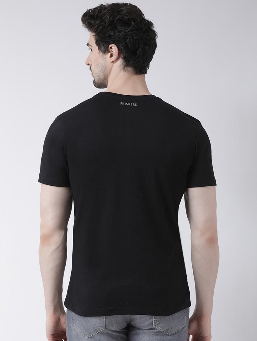 men black cotton front print t-shirt - 21493927 - Standard Image - 2