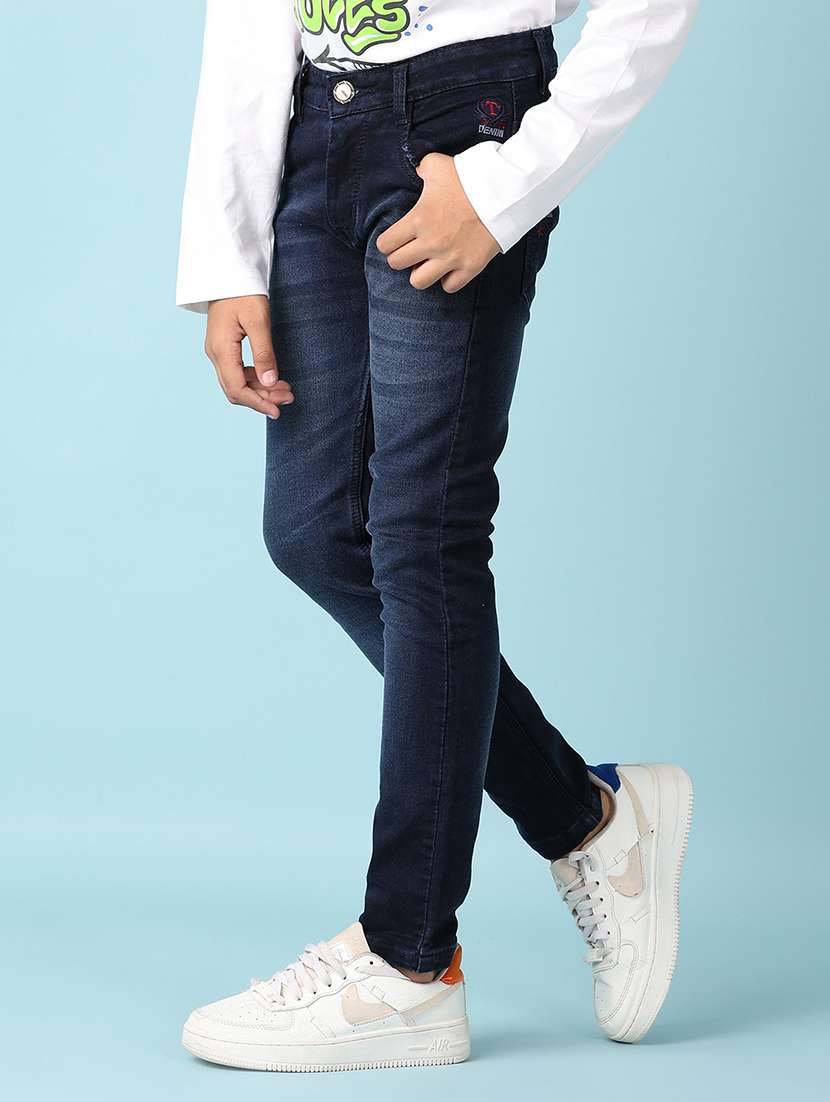 boys dark blue plain jean - 21493963 -  Standard Image - 2