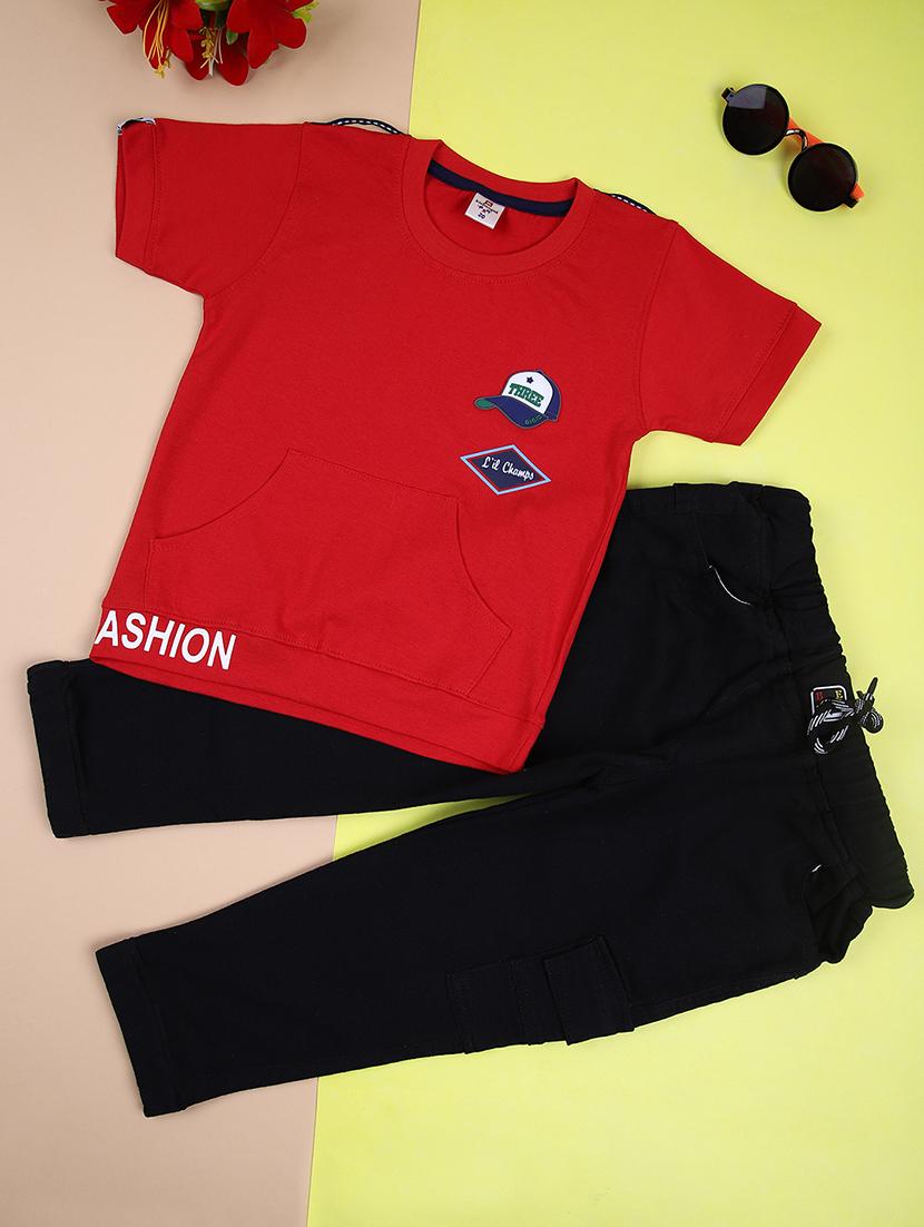 boys printed short sleeves t-shirt & jeans set - 21493966 - Zoom Image - 0