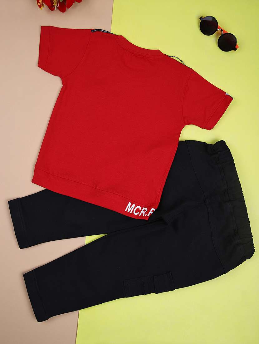 boys printed short sleeves t-shirt & jeans set - 21493966 -  Standard Image - 2