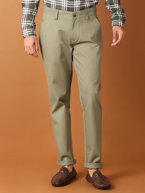 men solid slim fit chinos - 21494039 -  Standard Image - 0