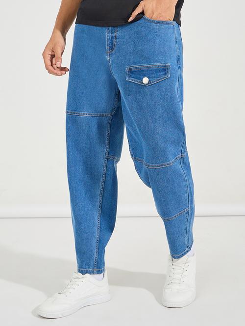 men solid mid rise baggy jean - 21494245 - Standard Image - 0