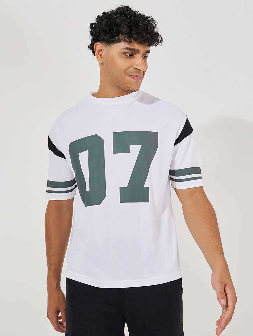 men white cotton front print t-shirt - 21494276 -  Zoom Image - 0
