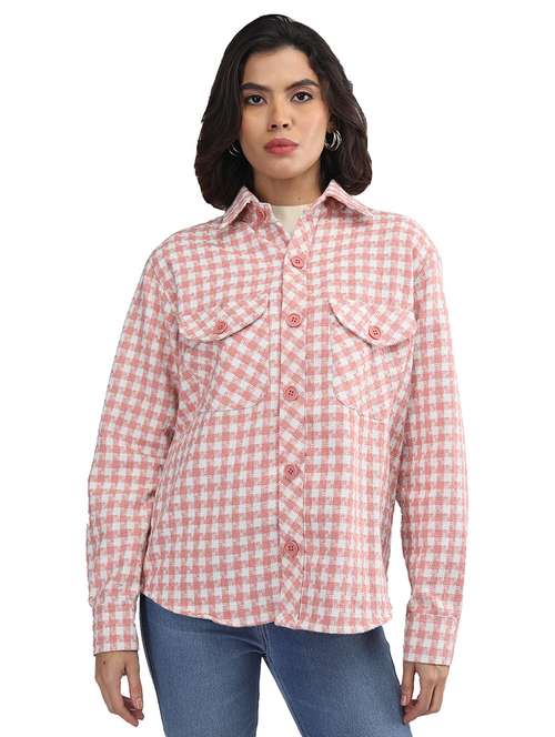 women pink long sleeves shackets - 21494313 -  Standard Image - 0