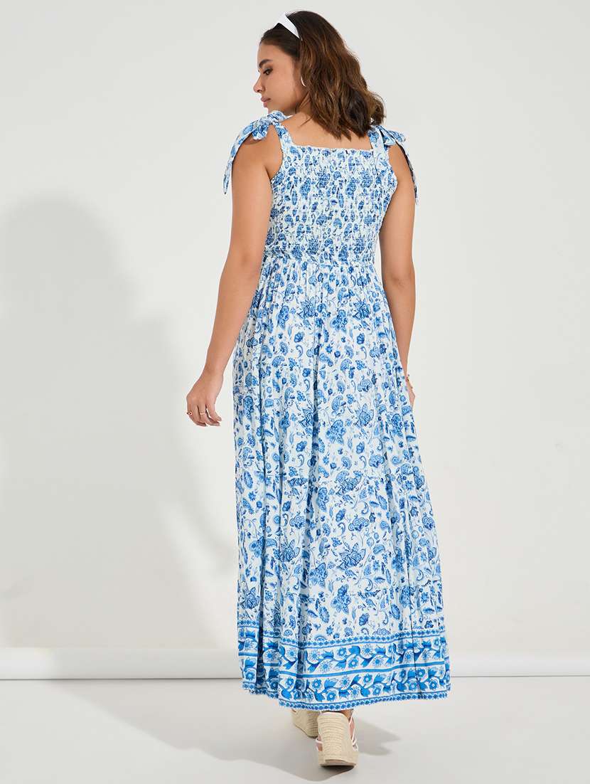 women white cotton fit & flare dress - 21494331 -  Standard Image - 2