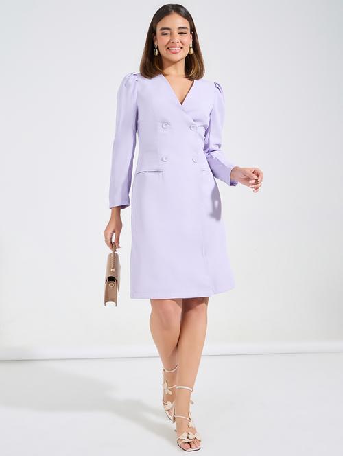 women lavender polyester straight dress - 21494339 - Standard Image - 0
