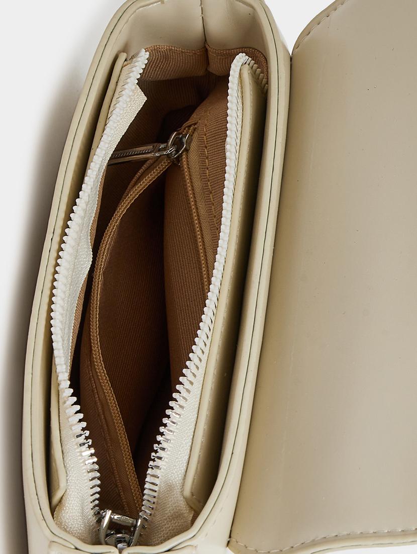 women cream pu handbag - 21494365 - Standard Image - 2