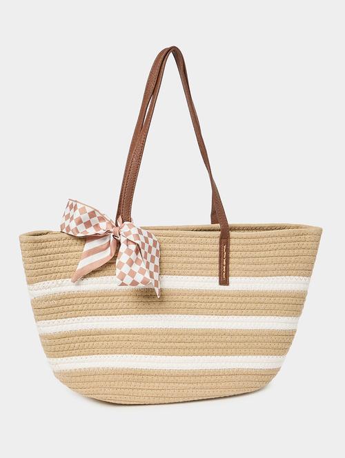women brown jute handbag - 21494385 -  Standard Image - 0