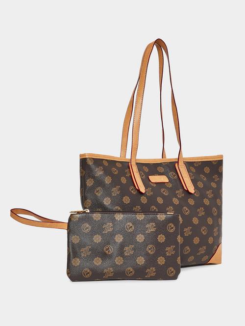 women brown pu handbag - 21494395 -  Standard Image - 0