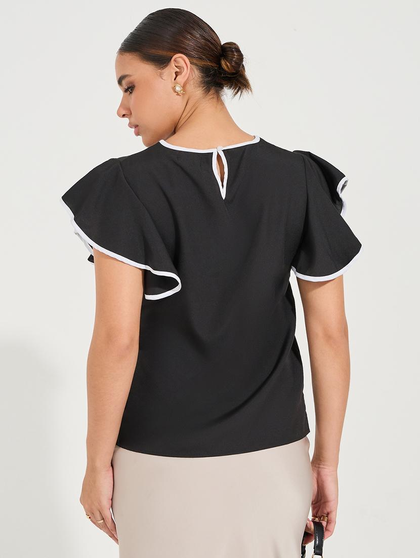 women black polyester regular top - 21494405 - Standard Image - 2