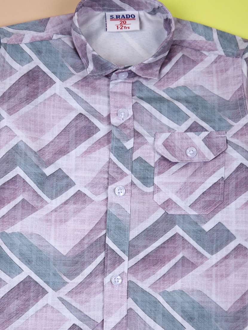 boys printed long sleeves shirt & jeans set - 21494471 -  Standard Image - 2