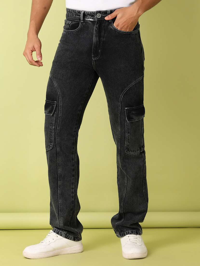 men mid rise solid cargo - 21494546 - Standard Image - 2