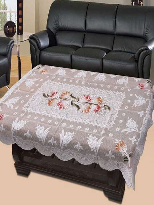 White Printed Table Cloth