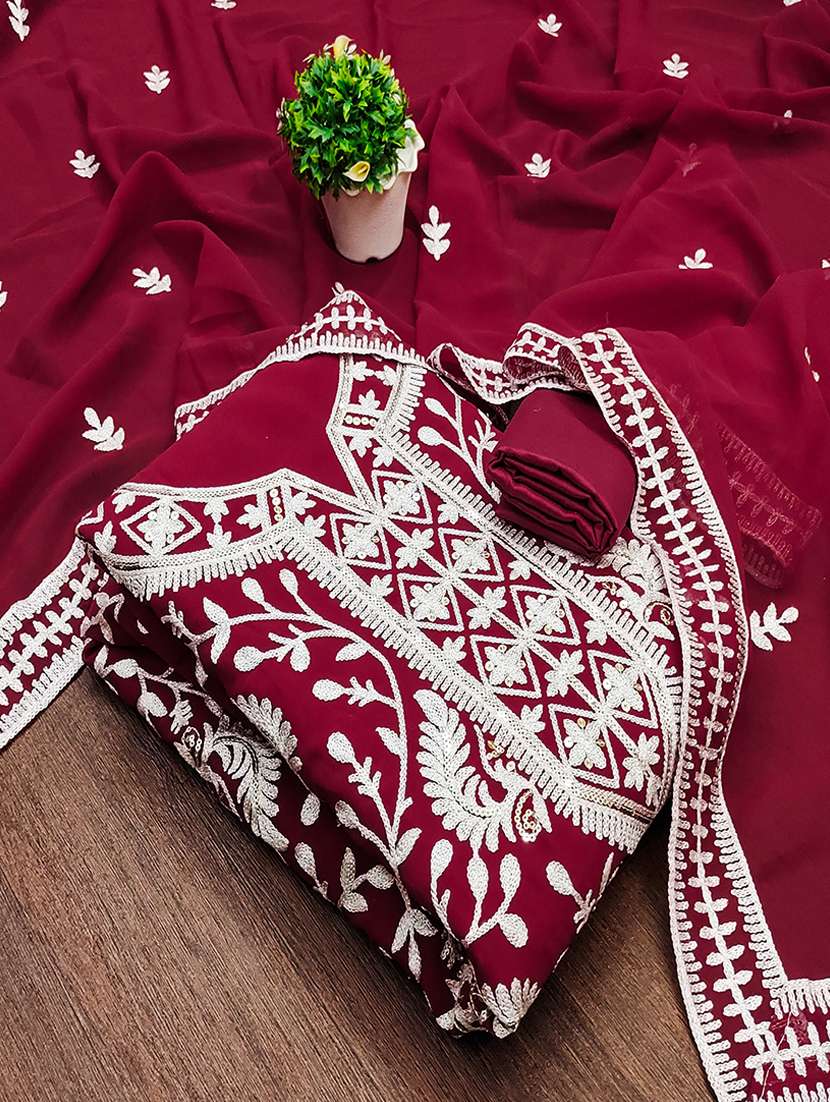 women embroidered unstitched suit set