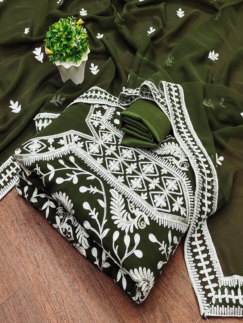 women embroidered unstitched suit set