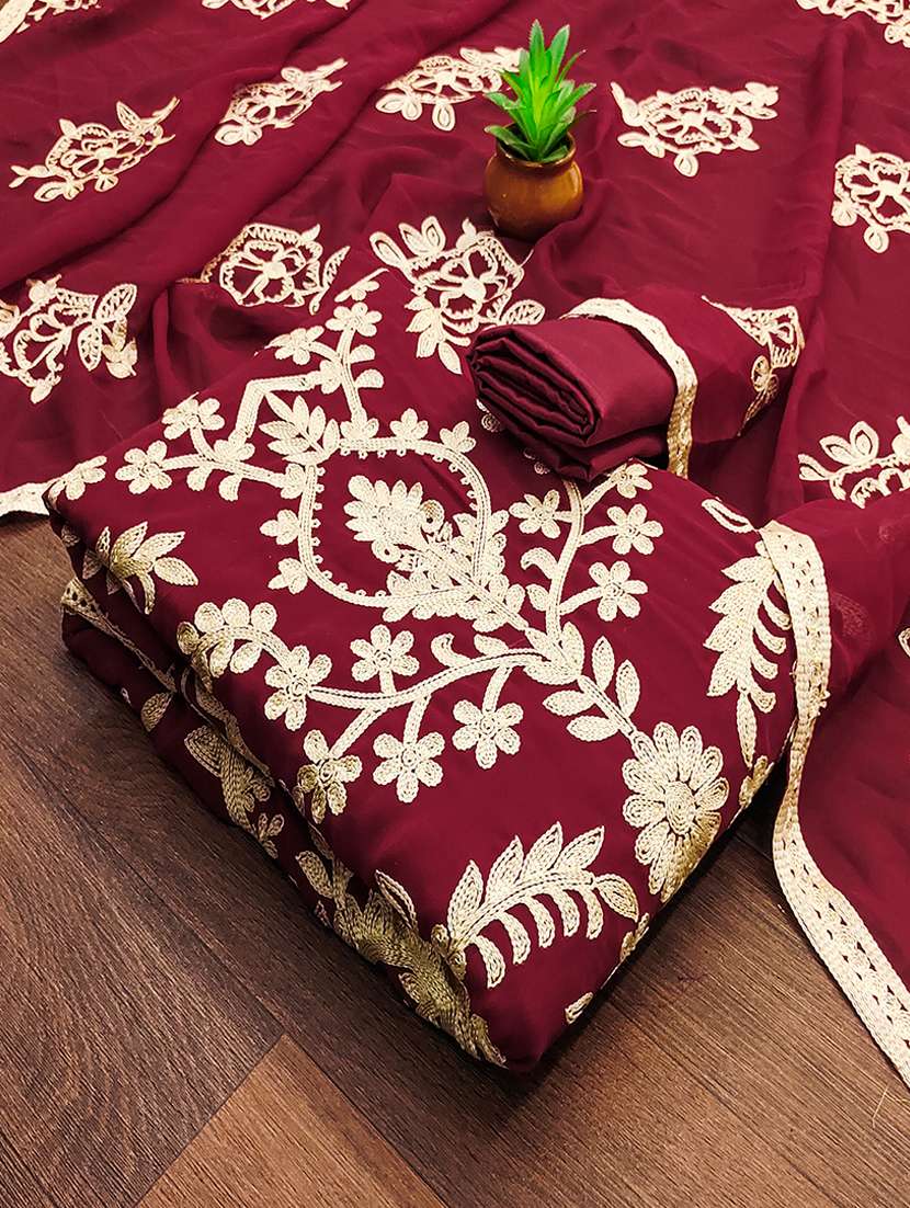 women embroidered unstitched suit set