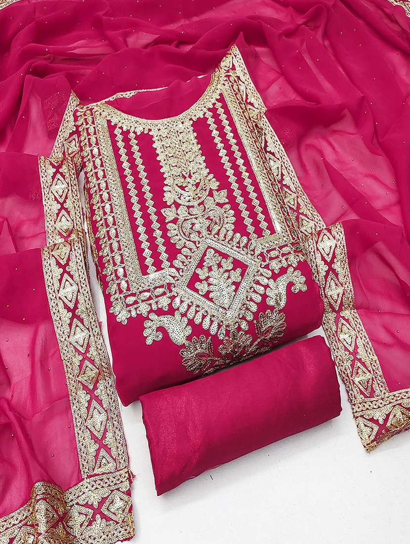 women embroidered unstitched suit set