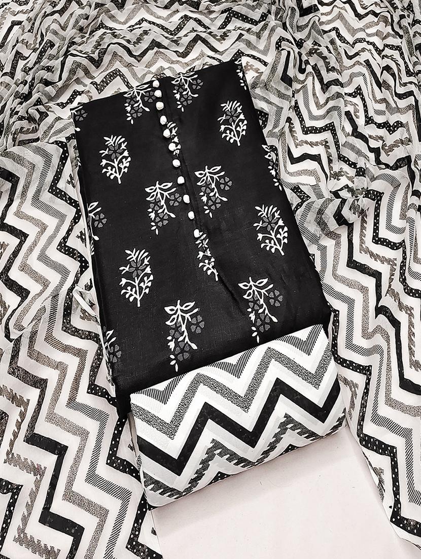 women printed unstitched suit set