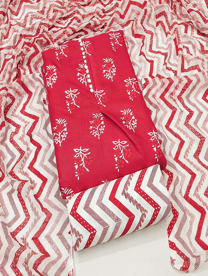 women printed unstitched suit set