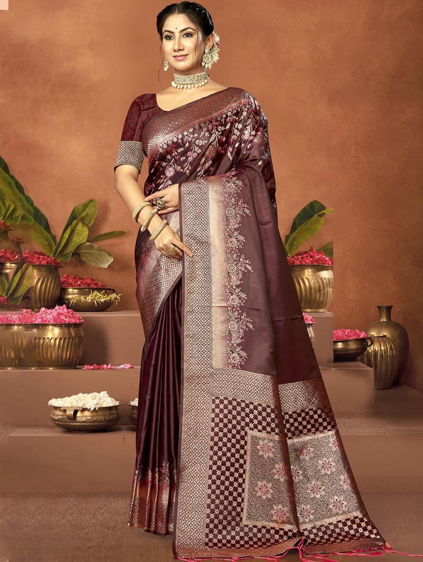 women self design banarasi saree with blouse - 21494733 - Zoom Image - 0
