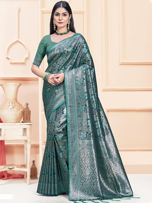 women self design banarasi saree with blouse - 21494755 - Standard Image - 0